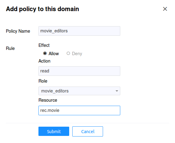 Create movie policy